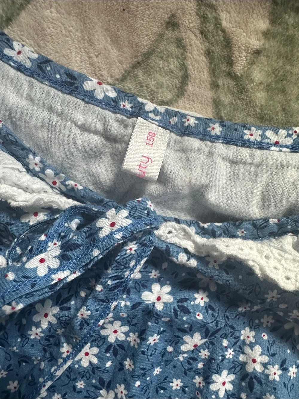 Blue Floral Girls' Prairie Costume Dress with Bonnet 🦬🩵🏕️